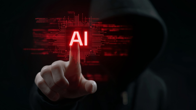 Interfaz digital de inteligencia artificial activada por un usuario, representando los riesgos de la shadow AI y la necesidad de control y gobernanza en entornos empresariales.