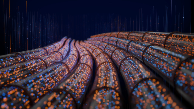 Infraestructura de red de alta velocidad que representa el papel estratégico de la SD-WAN en la ciberseguridad empresarial del futuro.