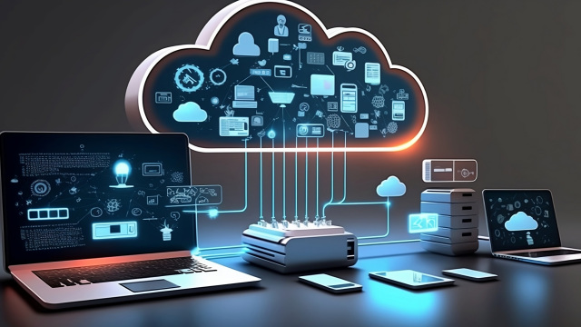 Infraestructura de edge computing conectada al cloud, con dispositivos, servidores y aplicaciones distribuidas que procesan datos cerca de su origen para mejorar el rendimiento, la latencia y la eficiencia operativa.