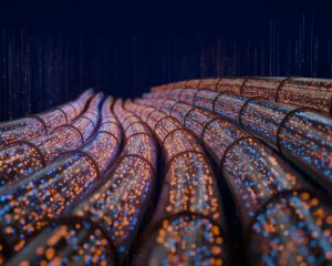 Infraestructura de red de alta velocidad que representa el papel estratégico de la SD-WAN en la ciberseguridad empresarial del futuro.